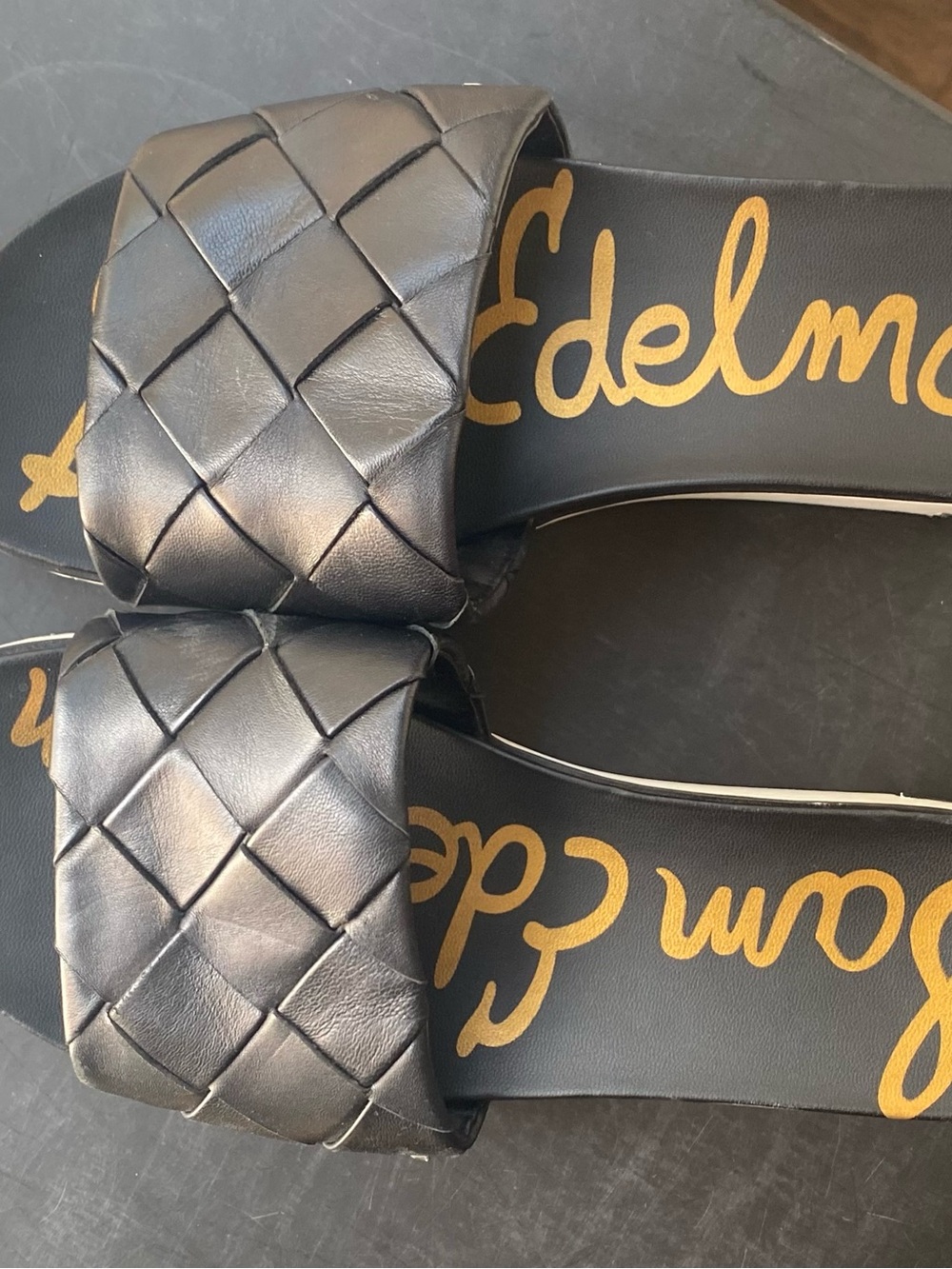 Sam Edelman Black Woven Slide Sandals - Picture 1 of 7